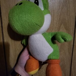 Green and White Yoshi Mario Plush Toy Flawed